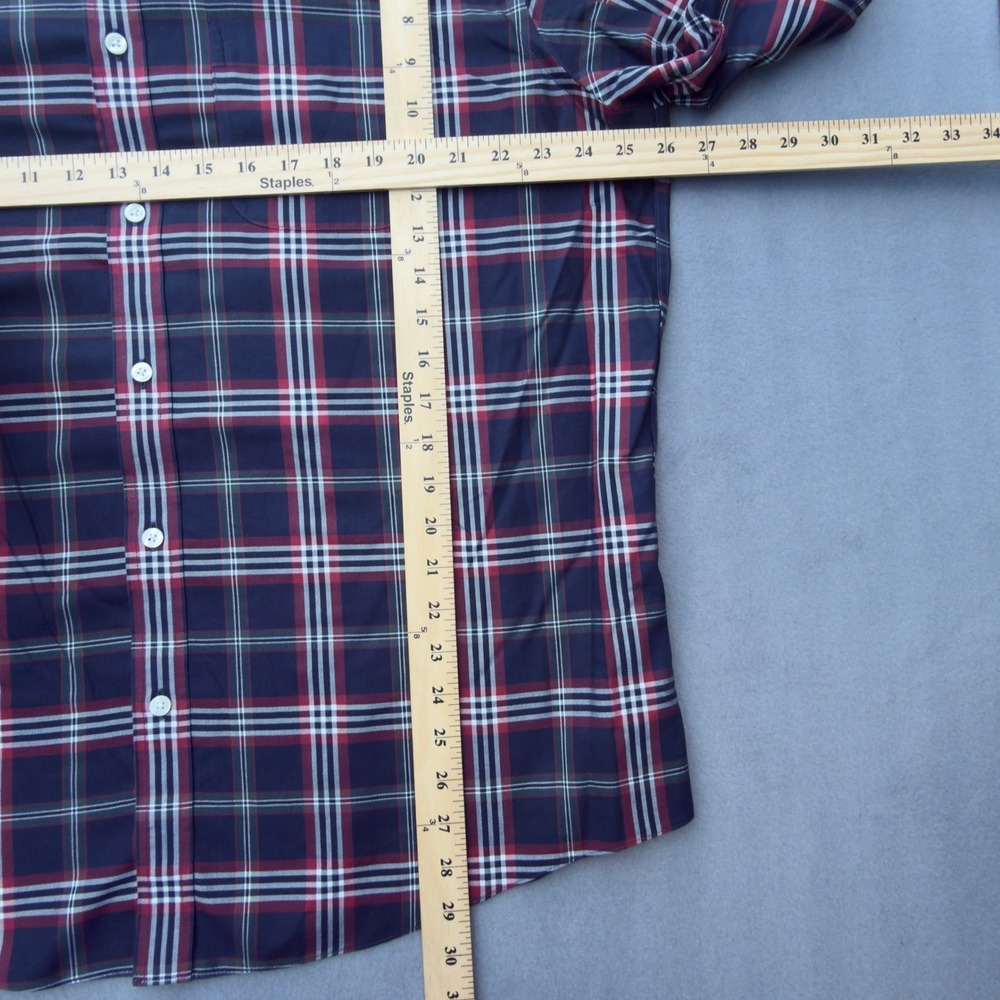 Brooks Brothers 1818 Original Shirt Mens XL Regular Non-Iron Plaid Navy Red - Picture 5 of 5